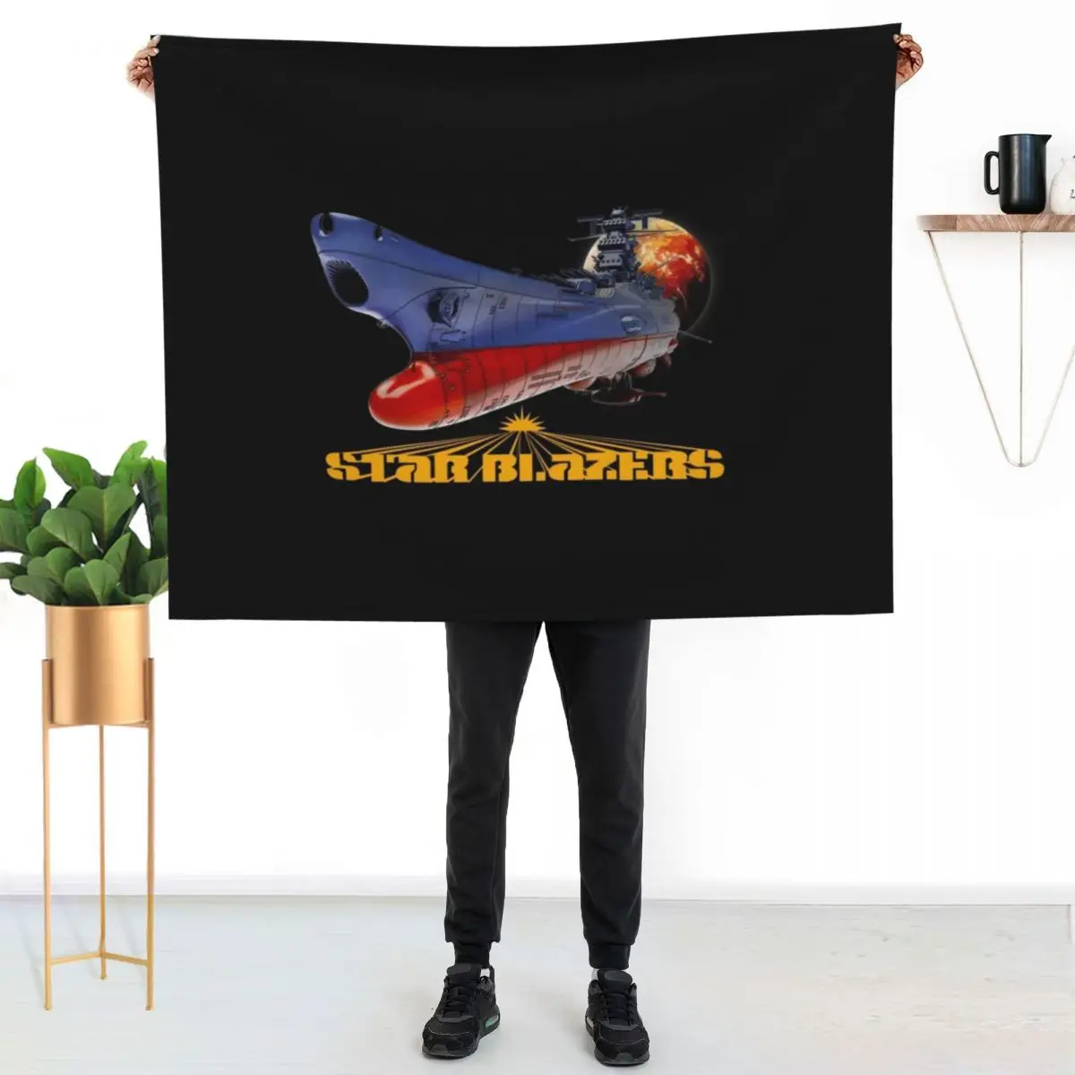 Star Blazers Throw Blanket Faux Fur Soft Warm Blanket for Bed