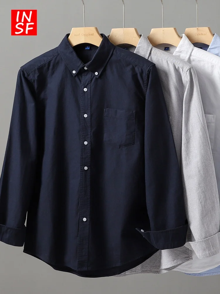 

Autumn Winter Men's Casual Ox Cloth irt Long Sve Fce Lined Collared Jaet Warm Cotton Outerwear Faionable