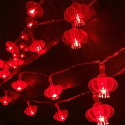 Guirnalda de luces de nudo chino para decoración de bodas, tira de luces de linterna roja de Feliz Año Nuevo, 10LED, 1,5 M, Festival de Primavera chino