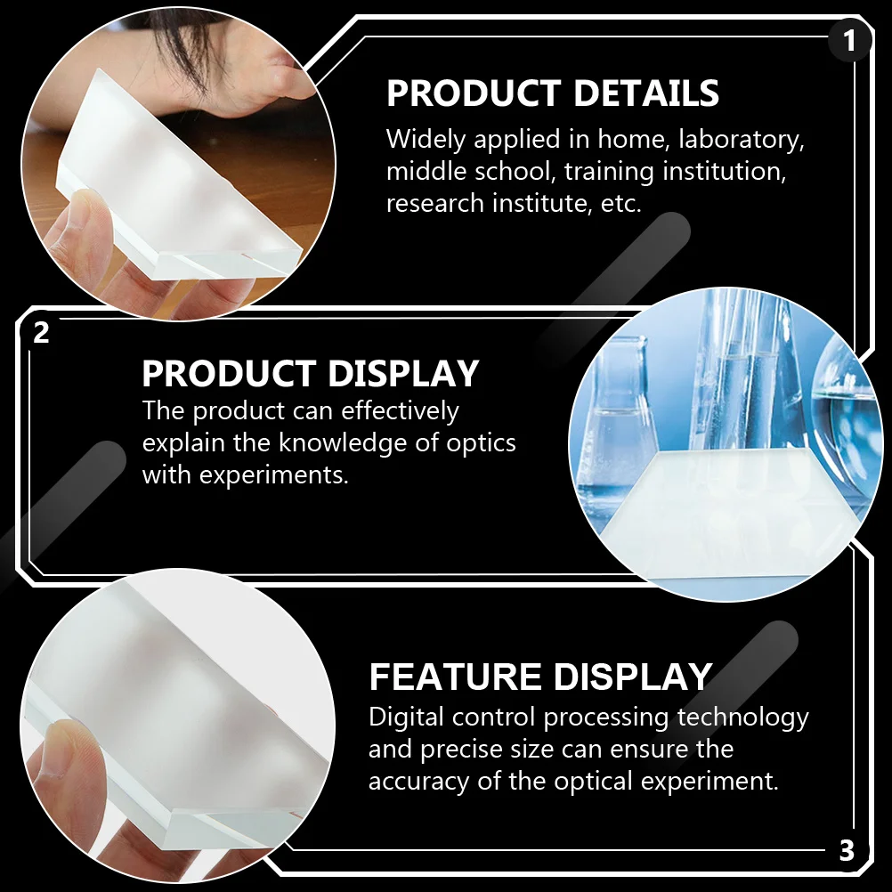 

3Pcs Optical Glass Lens Set Physics Teaching Aid Middle School Experiment Equipment Teaching Lens Scientific Experiment