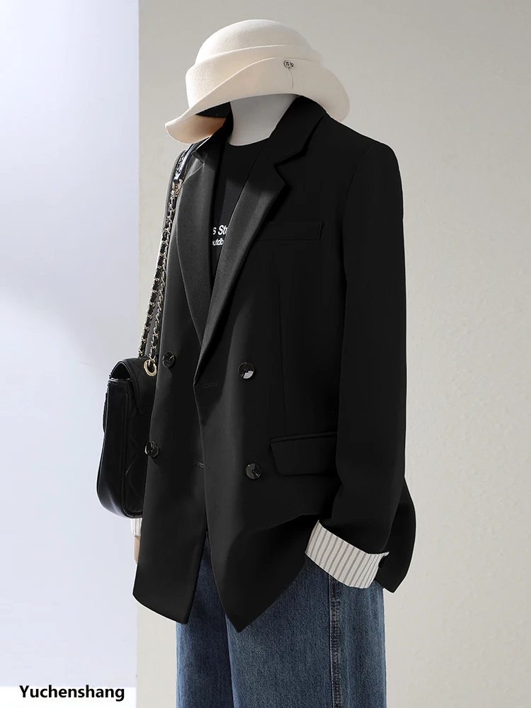 เสื้อเบลเซอร์ลำลองแฟชั่นฤดูหนาวสำหรับผู้หญิง แขนยาว ทรงหลวม