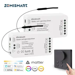 Zemismart Matter WiFi LED Light Strip Driver with Wireless Knob Switch Support Homekit Smartthings Alexa Google Home App Control