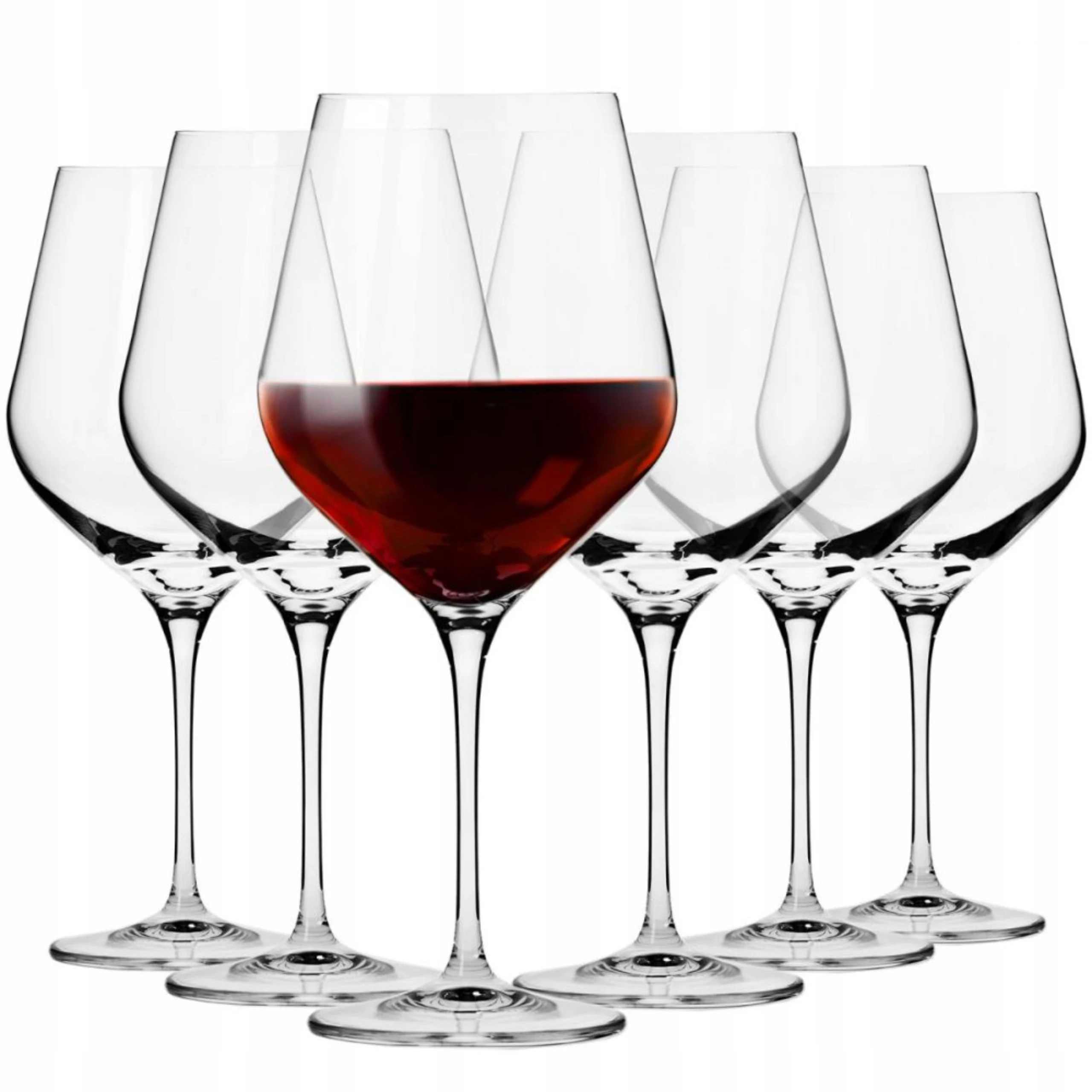 Set van 6 rode wijnglazen, elegant, groot, 530 ml