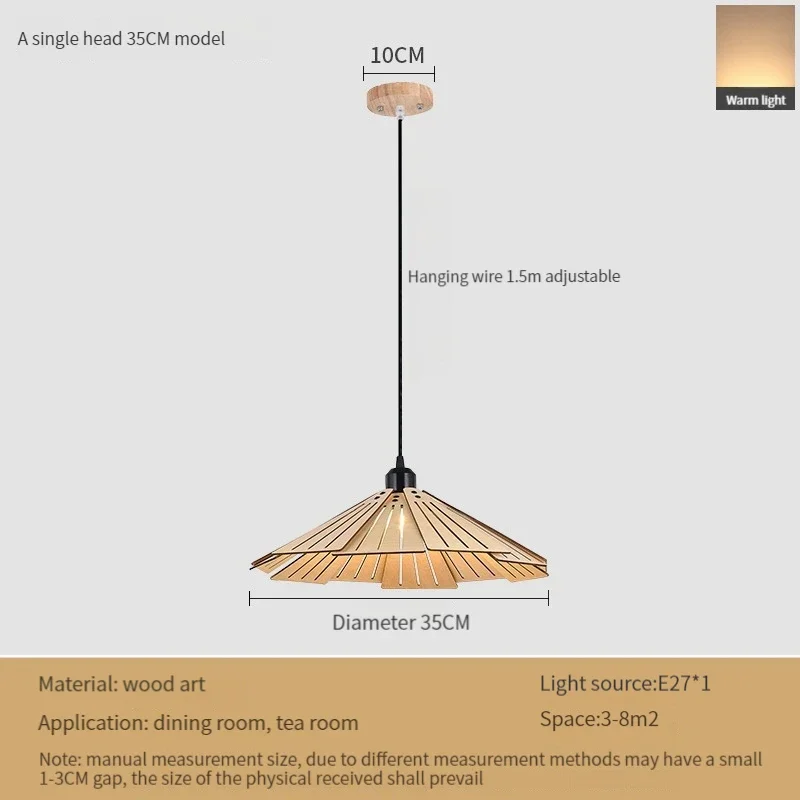 Rocker Retractable Wooden Pendant Ceiling Lamps Bedroom Bedside Kitchen Island Ring Hanging Light Houses Decoration Chandeliers