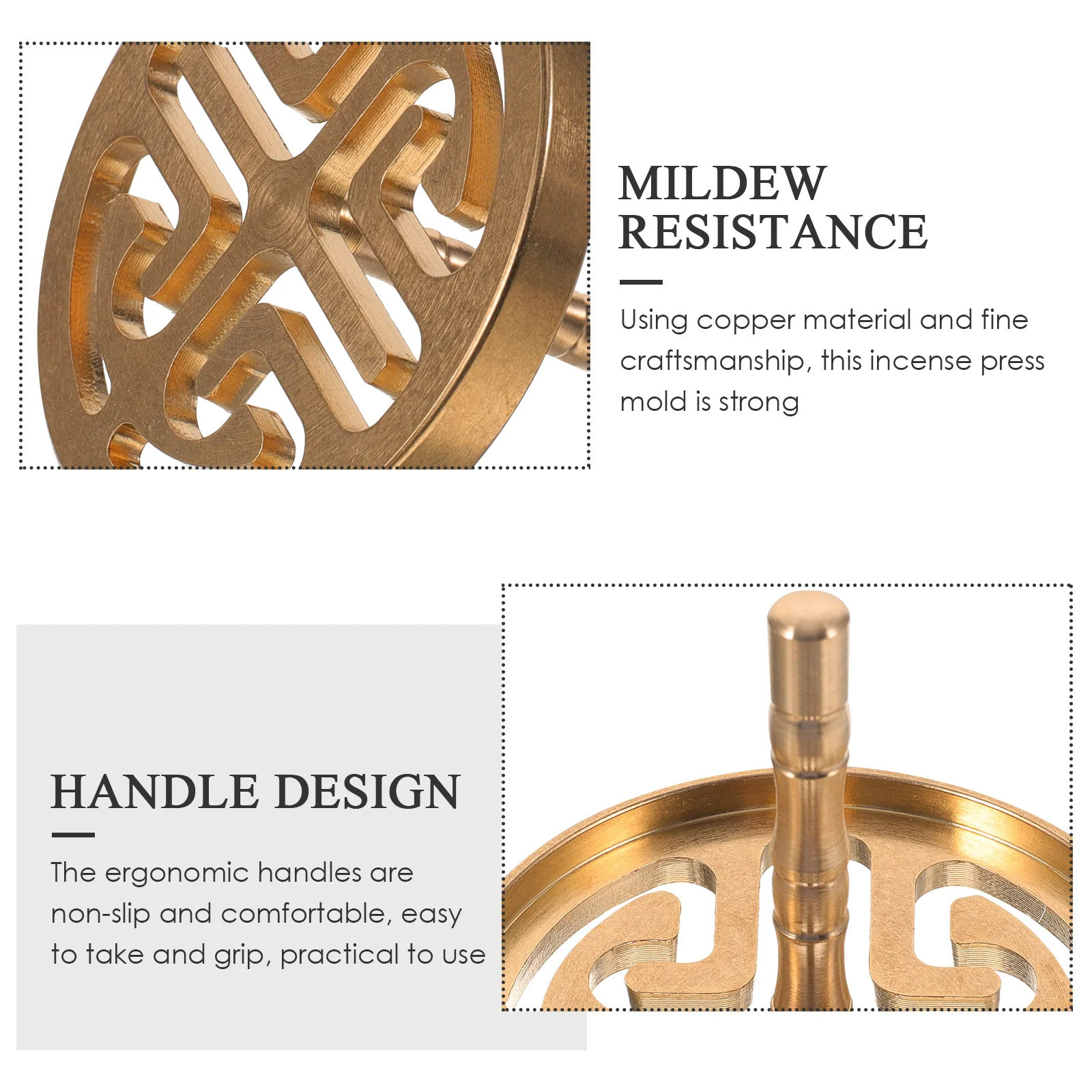 

Incense Press Mold Copper Lightweight Creative Pattern Ergonomic Incense Ash Press Tool Home Office Yoga Room DIY Supply