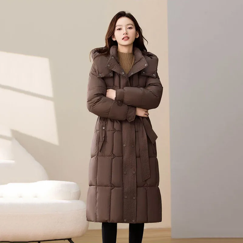 Giacca invernale da donna Piumini lunghi Parka caldi 2025 Cappotti imbottiti in cotone trapuntato spesso casual da donna nuova Parka Outwear