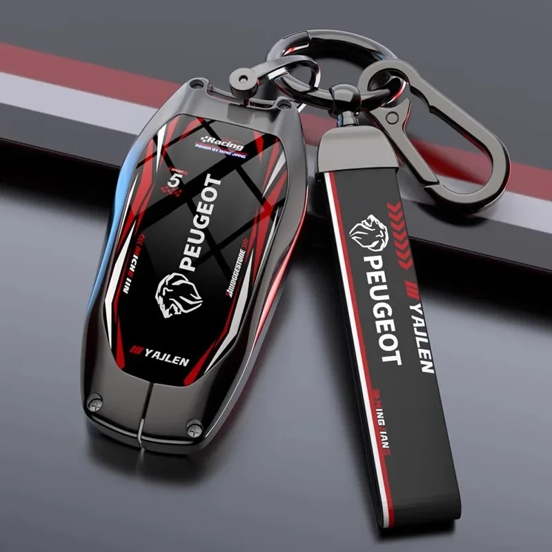 Metal Car Smart Remote Key Case Cover Holder Shell Protector Accessories For Peugeot 207 2008 208 3008 5008 301 206 308 508 407