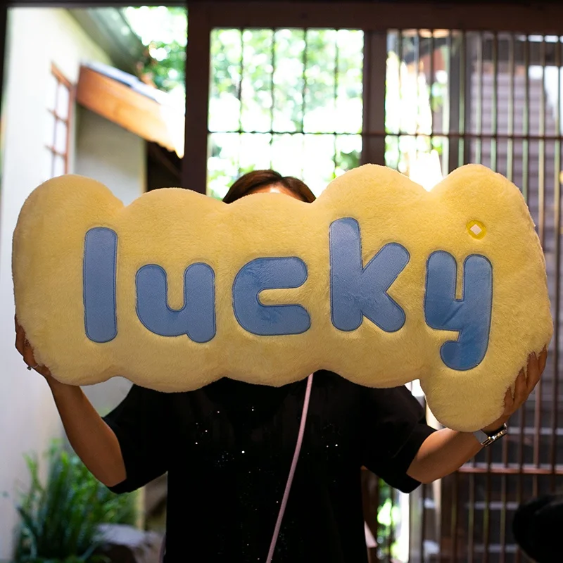 

80cm Wealth Attraction Rich Lucky Pillow Sofa Bed Lumbar Cushion For Home Decor Lettter Throw Pillow Comfortable Bolster