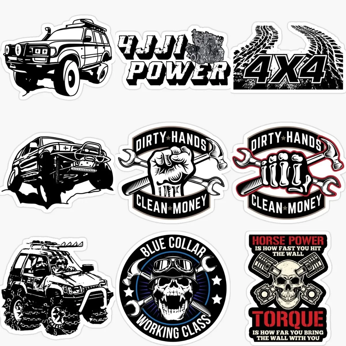 

4X4 Off-road Skull Creative Stickers for Decorate Car Bicycle Laptop Truck Window Motorcycle Off-road Van Wall Decal Accessories