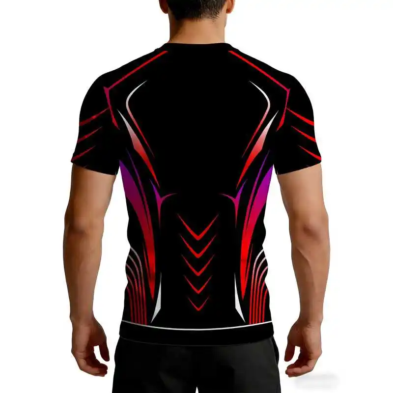 Men's High-Elasticity Quick-Dry Fitness Apparel Sports Short Sleeve T-Shirt Slim fit accentuates muscles moisture-wicking