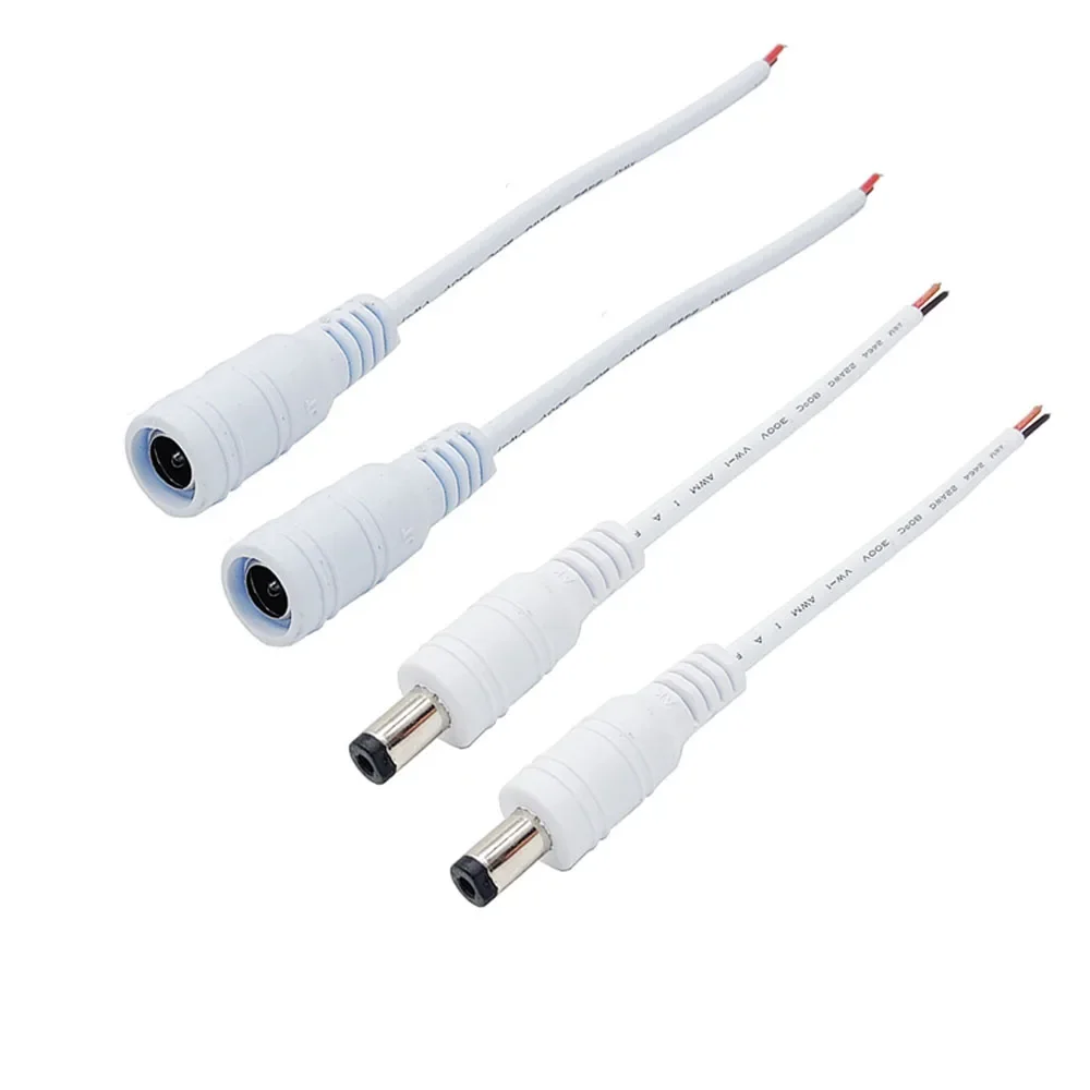 

5.5*2.1mm DC Male Female Cable Connector 5PCS/10PCS 2pin Power Adapter Wire 5.5x2.1 Cable Led Strip Light Connector Camera Jack