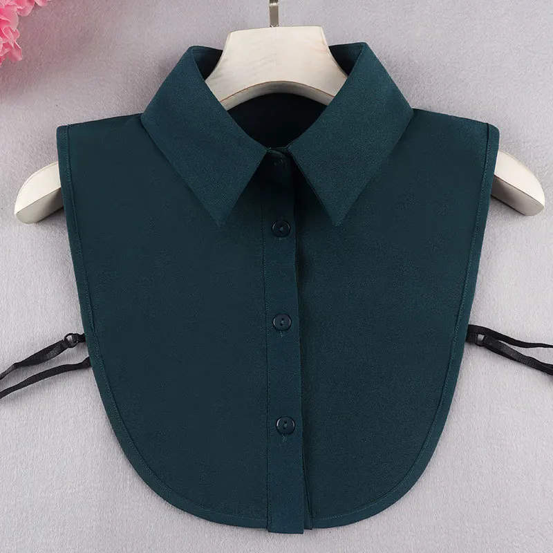 Frauen Baumwolle Kristall gefälschte Kragen Bluse Vintage solide abnehmbare Hemd Kragen falsche Revers Bluse Top Frauen Kleidung Accessoires – Detail 7