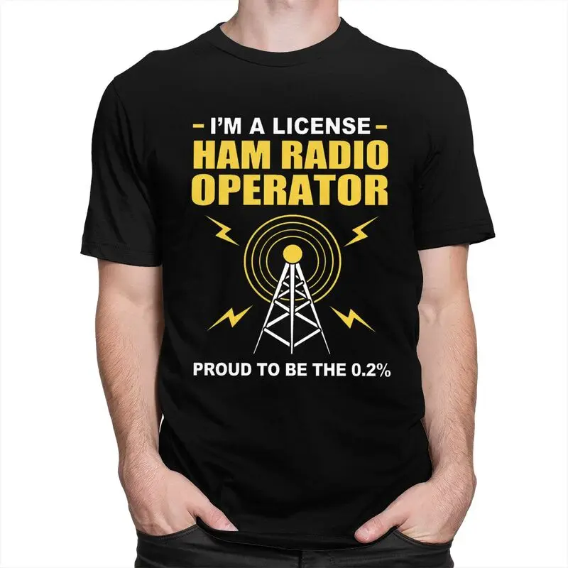 Custom Mens Licensed Ham Retro Radio Operator T Shirt Short Sleeves Cotton Tshirts Streetwear T-shirt Leisure Tee Clothes