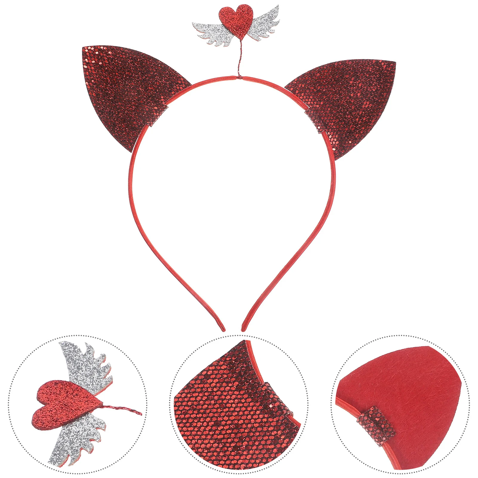 

2 шт., повязки на голову с крыльями в виде сердца на день Святого Валентина, повязки на голову из мягкой ткани, вечерние головные уборы, праздничные ленты для волос, головной убор для вечеринки