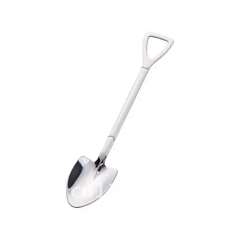 4pcs Creative Retro Shovel Coffee Spoon Mini Fork Ice Cream Tool Teaspoon Tableware Cucharas 410 Stainless Steel Spoon 15.5cm