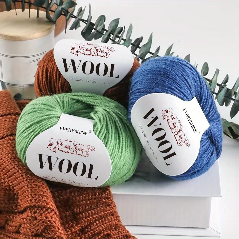 10-Pack Wool Blend Yarn Medium-Fine 80% Wool 20% Polyester Multi-Color Assortment for Knitting & Crochet Soft & Warm 500g Total