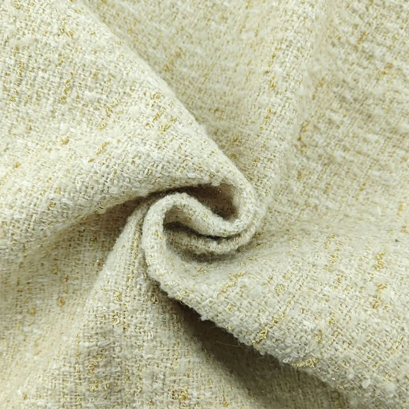 Beight Color With Gold Wire Yarn-Dyed Braided Tweed Fabric For Sew Women's Autumn and Winter Jacket Dress Suit Coat Handbag DIY