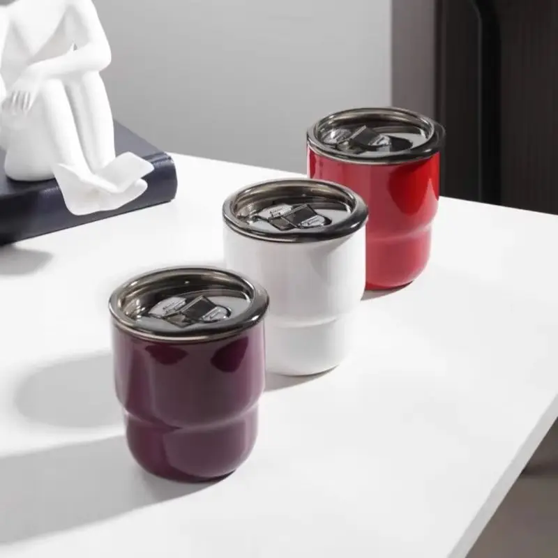 New 250ML 304 Stainless Steel Portable Cup High Aesthetic Mini Cup Double-layer Coffee Cup Drinkware Kitchen Home Mugs
