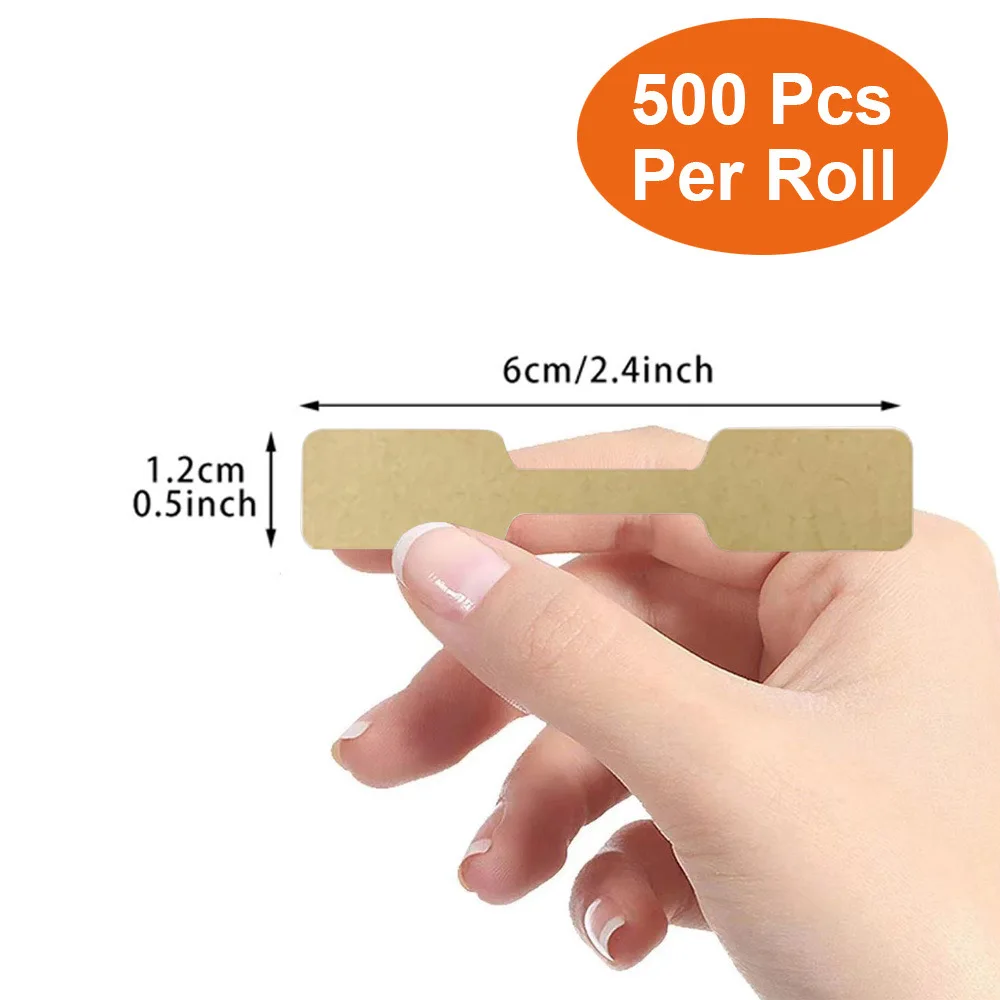 500Pcs Blank Price Size Tag Jewelry Stickers Paper Label Hang Tags for Earring Ring Necklace Bracelet Handwriting Kraft Paper