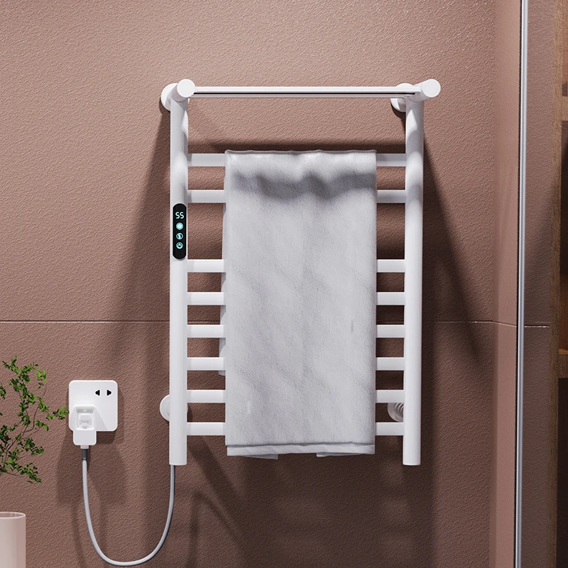 FAAO High Quality Stainless Steel Bathroom Adjustable Temperature Electric Heating Towel Rack Heated Rail Towel Warmer