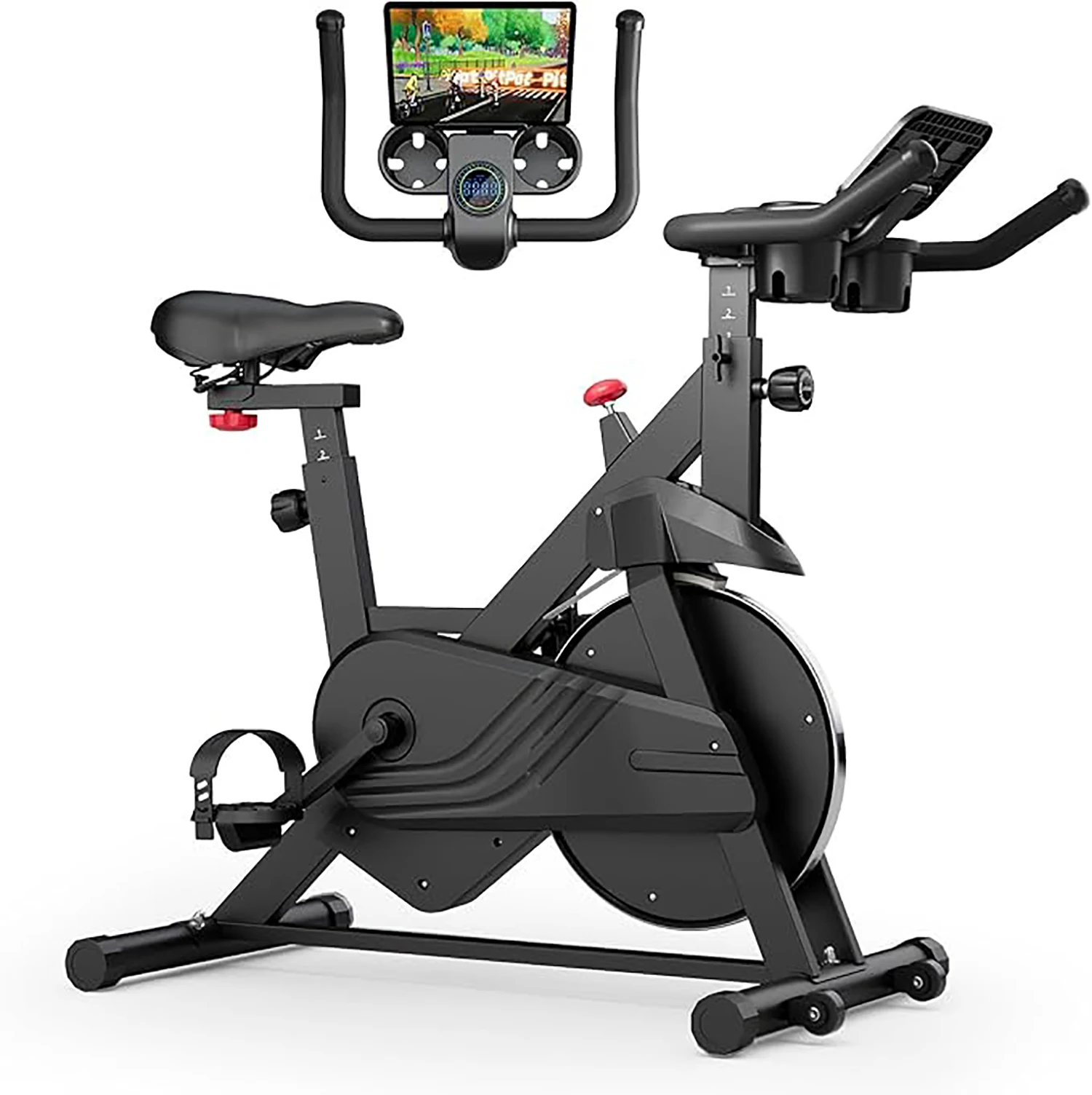 Superun hometrainer met magnetische bediening Grote tablethouder Comfortabele stoel Indoor Cycling Bike Cardio Fitness Bike