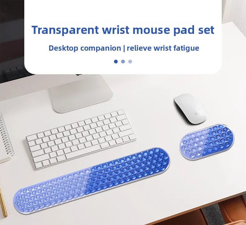 Farbverlauf-Silikon-Handgelenkauflage, Tastaturunterlage, wasserdicht, kühles Gefühl, Schreibtischunterlage für Büro und Gaming, 8 Farbverlaufs-Farben – Detail 1