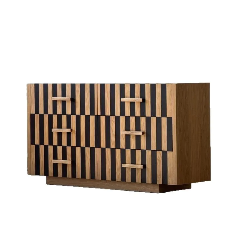 

Medieval retro living room against the wall, drawer decorative porch cabinet, six chest cabinet creative solid wood locker