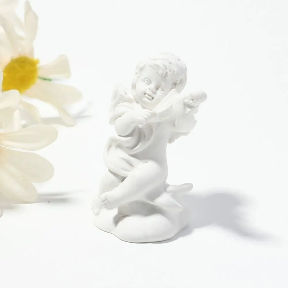 Decoration Resin Crafts Peaceful Prayer Gypsum Texture Cupid Angel Statue Desktop Figurine Character Sculpture Garden Ornaments