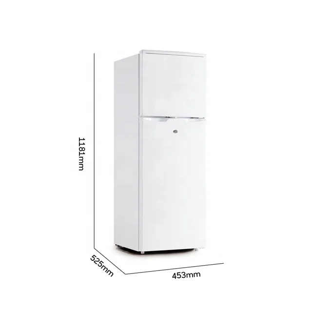 Refrigerador porta dupla com chave para casa, Descongelamento Doméstico Montado Superior, 118L