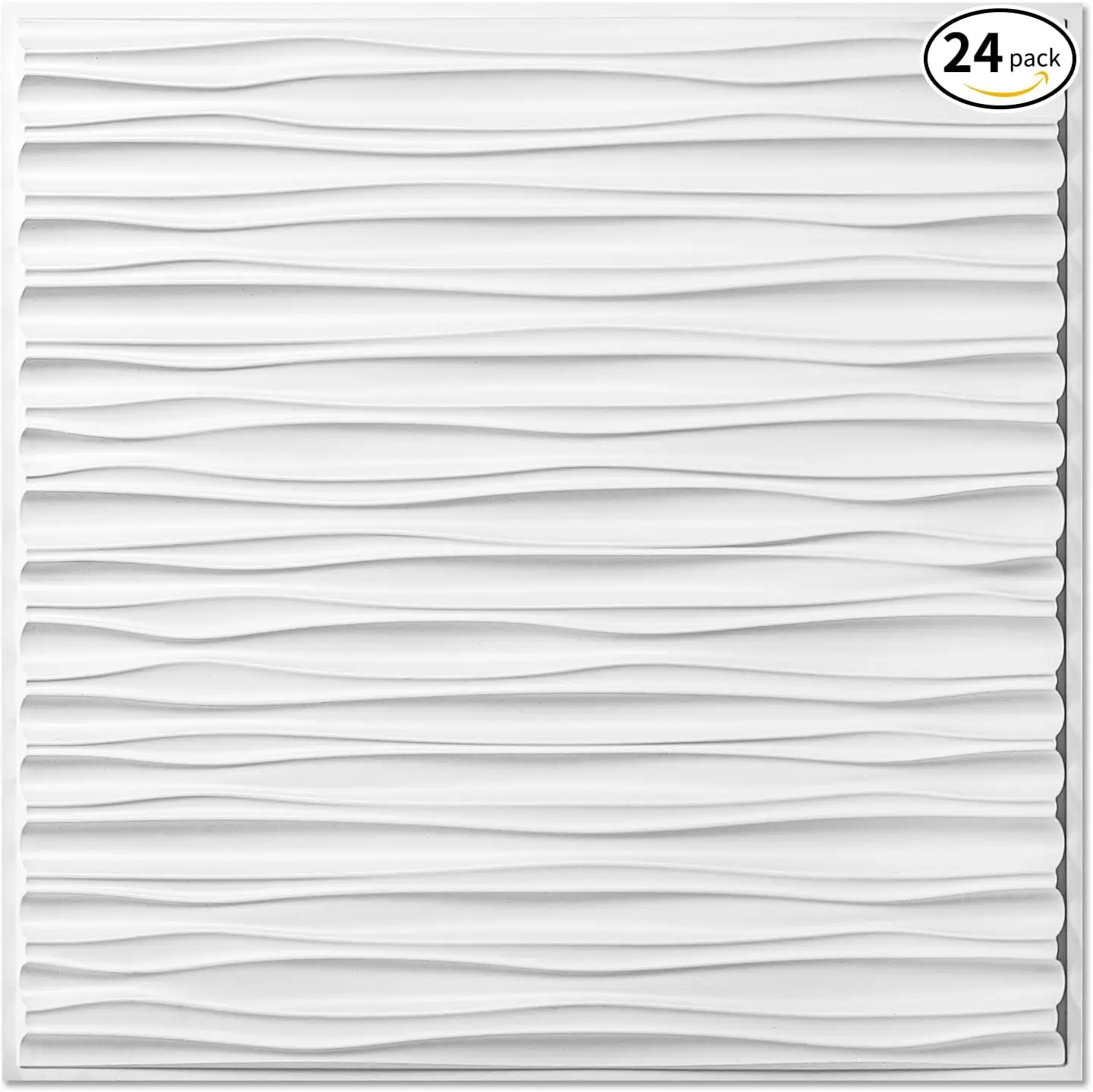 

3D-панели для стен и потолка 24x24, 24 шт., ПВХ, огнестойкие, водонепроницаемые, для внутреннего декора, покрывают 96 кв. футов. Белый