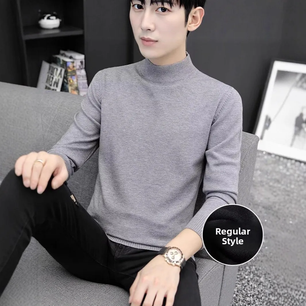 Maglione da uomo Thiened Mid-Ne colletto alto lavorato a maglia base calda irt autunno inverno nuovo capospalla Sle per Ci Walk