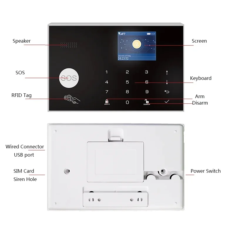 Imagem -05 - Tugard-gsm Wifi Security Alarm System Kit sem Fio à Prova de Fogo Anti-roubo Alarmes Smart Home 433 Mhz Tuya