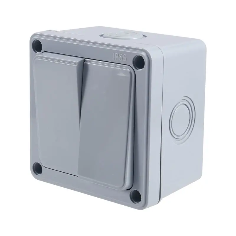 

Тренд 2025 года для сада/патио/внешнего электрического переключателя IP66 уличный настенный переключатель 16A всепогодная кнопка-2 банды