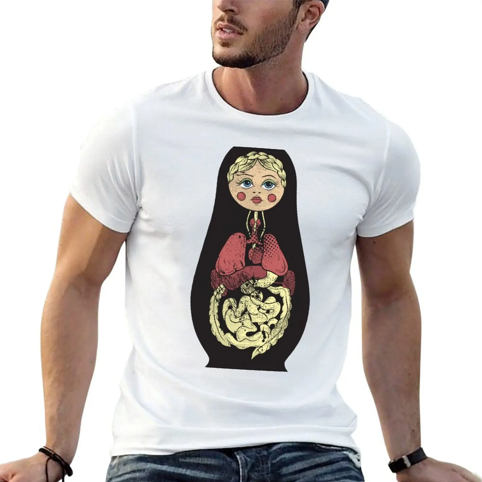 

t graphic plain tshirt T-Shirt doll Russian man shirt t shirt man man