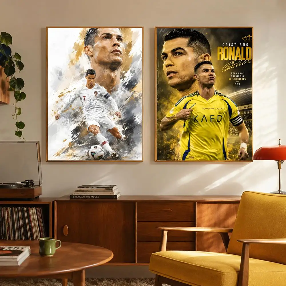 Athlete Soccer C-Cristiano Ronaldo Poster Digital Solvent Print Waterproof PP Fade-Resistant Wall Art Room Decor Gift