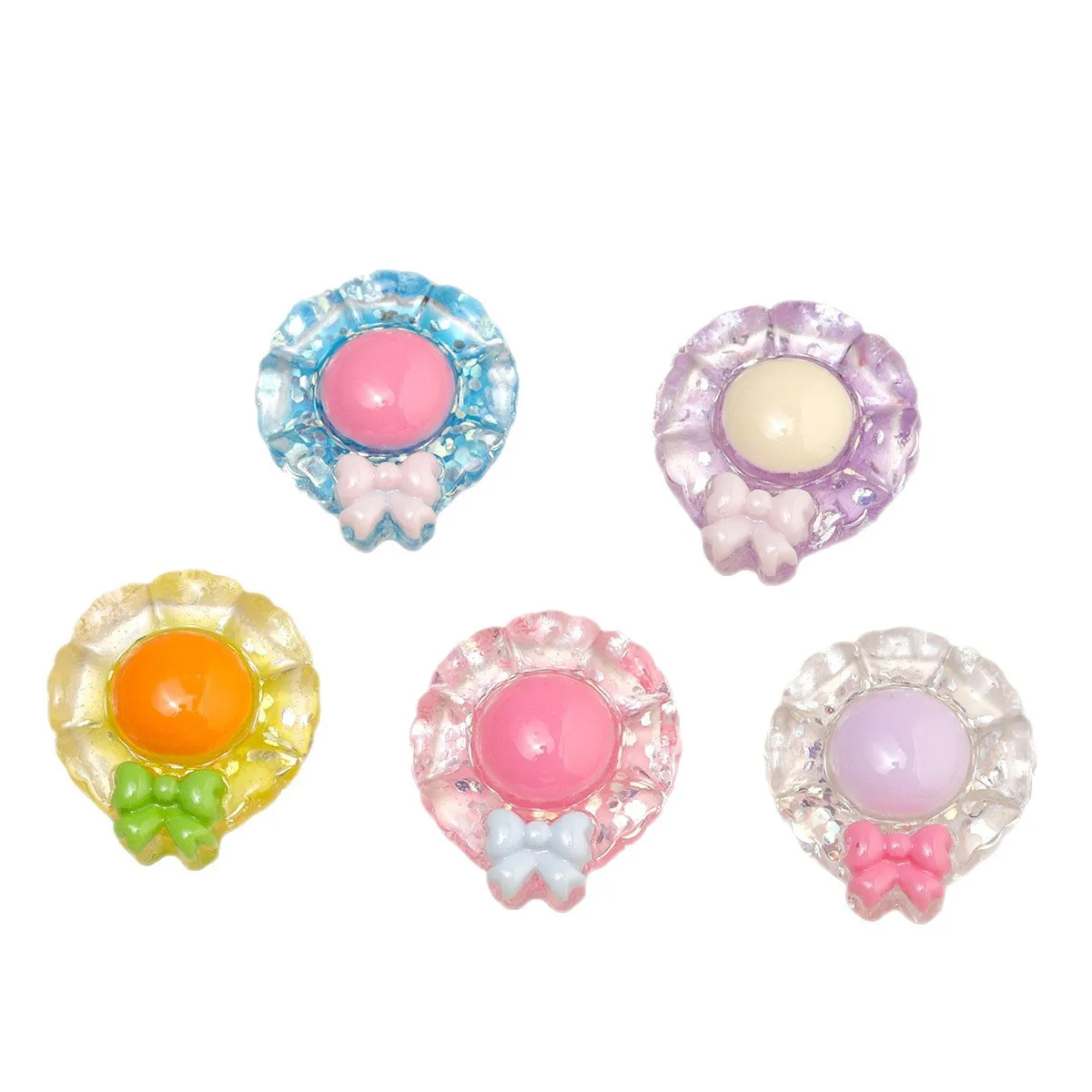 5 個ミニソ花漫画樹脂アクセサリー diy ジャンクケースチャーム手作りミニチュア材料ジュエリー工芸用品