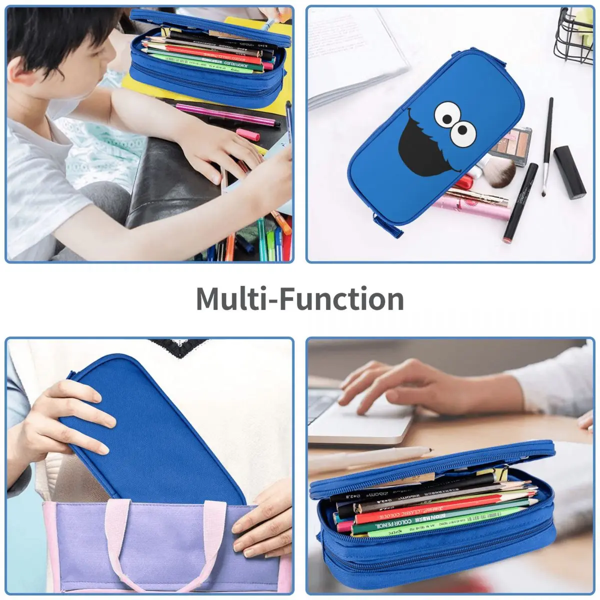 Hot Cookie Monster Merch Pencil Case Large-capacity For School Pencilcase Suprise Gift