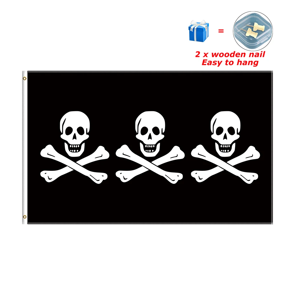 Christopher Condent Pirate Flag Jolly Roger Skulls Banner for Decor 2*3ft 3*5ft 4*6ft 5*8ft