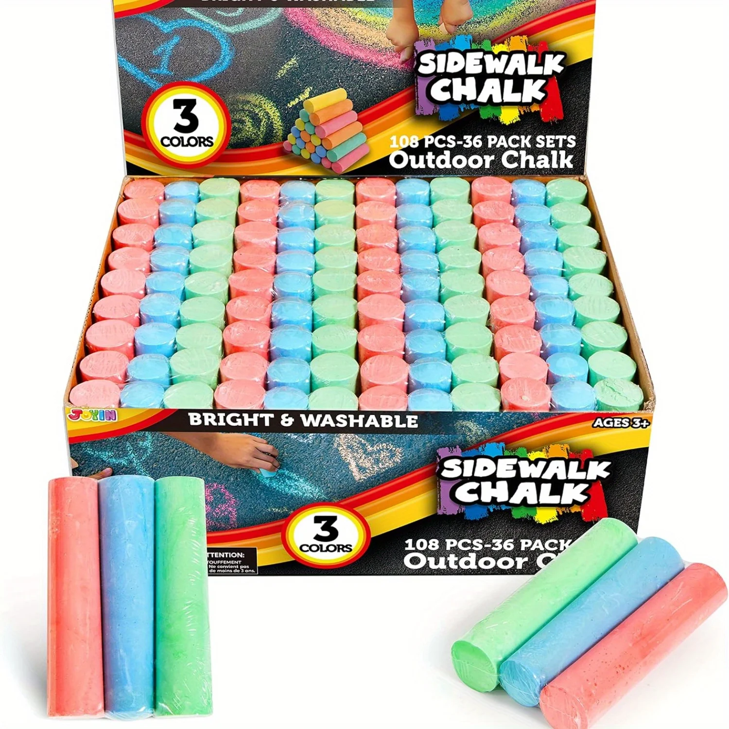 Chalk Outdoor Jumbo - Zestaw 108 kred do malowania na