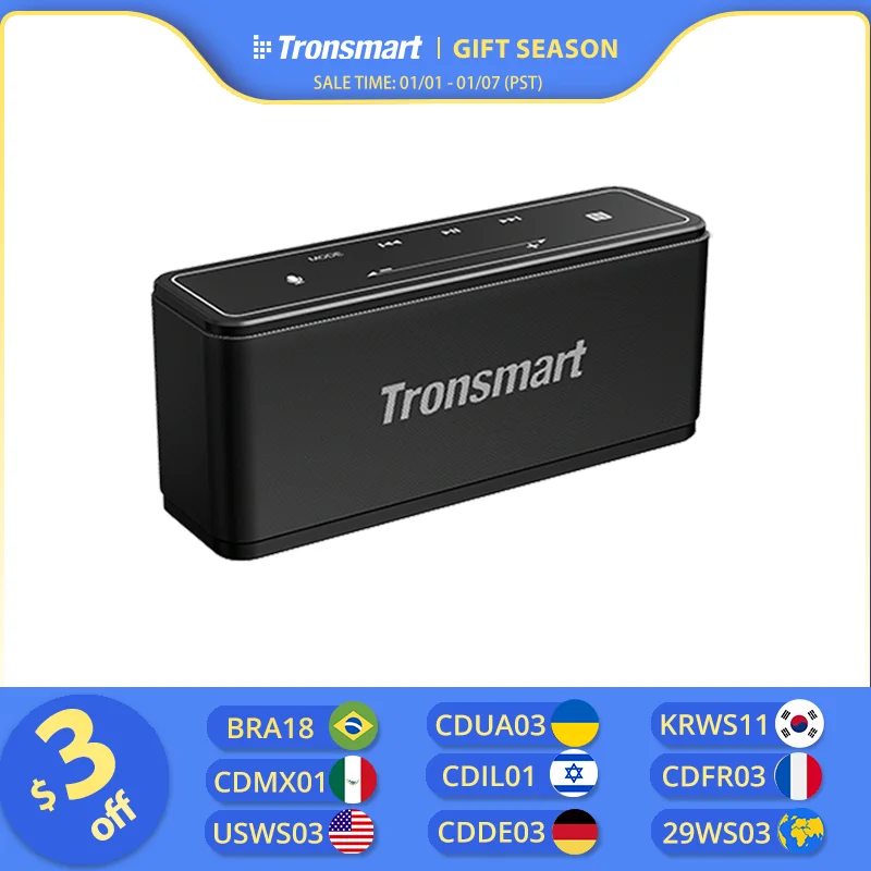 Tronsmart Mega Bluetooth Speaker 40W Portable Speaker with Touch Control Soundbar support Voice Assistant,NFC,MicroSD