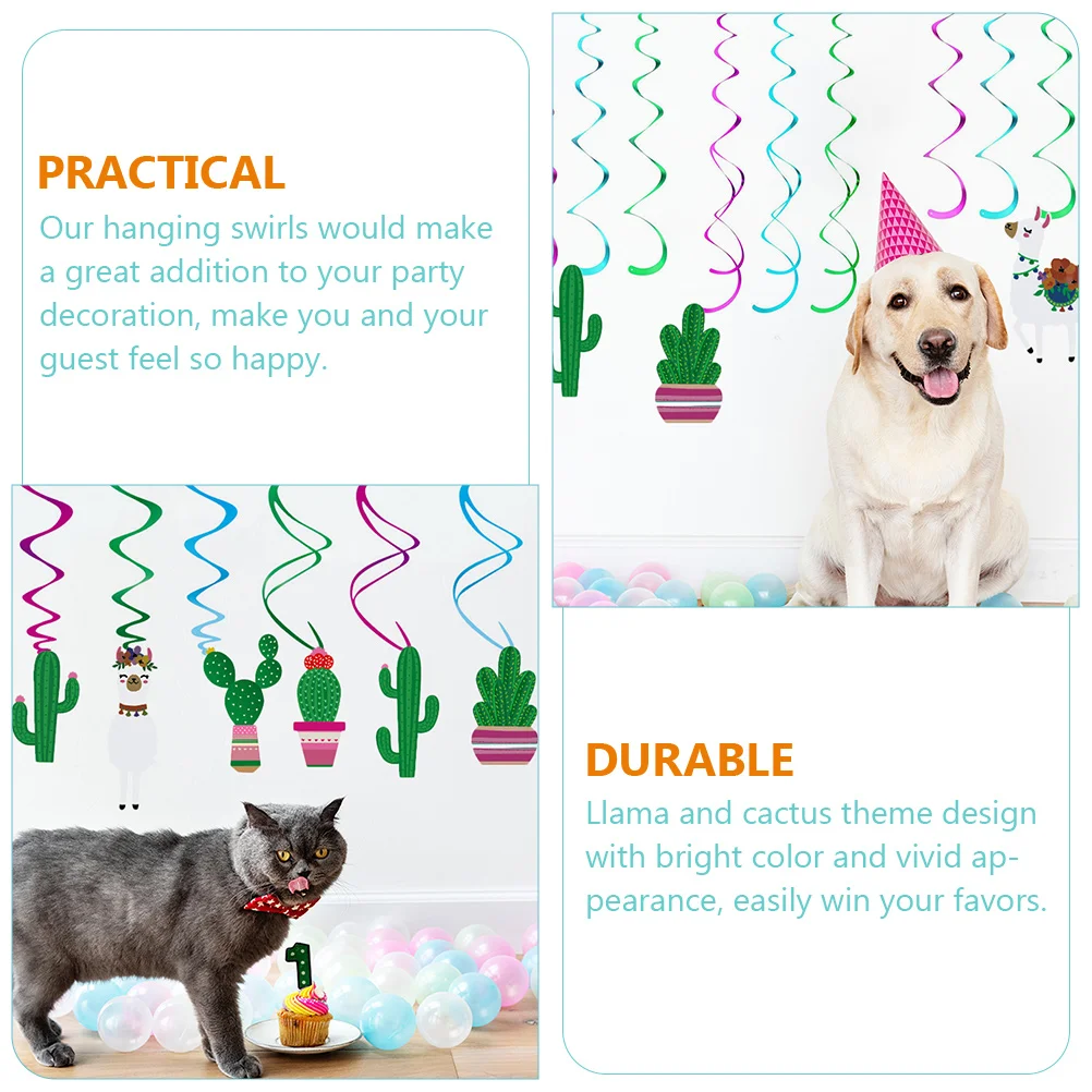 

1 set Cactus Swirls Paper PVC Decorations Party Supplies Party Supplies DIY Decor Banquet Celebrations Bright Color