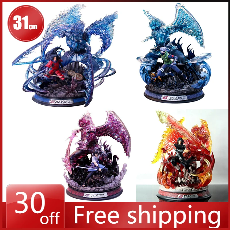 Figuras de Anime de Naruto Gk Susanoo Uchiha Madara Sasuke Hatake Kakashi Kurama modelo colección de Anime regalo de vacaciones juguetes para niños