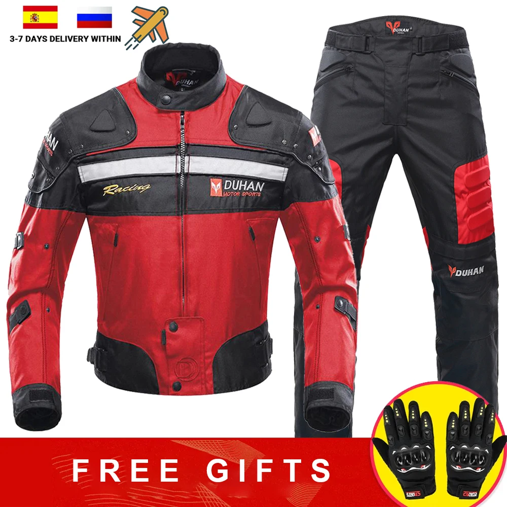 Jaqueta de motocicleta masculina jaqueta de motocross ropa de motorista para hombre calças de equitação terno de rally acolchoado quente quatro estações