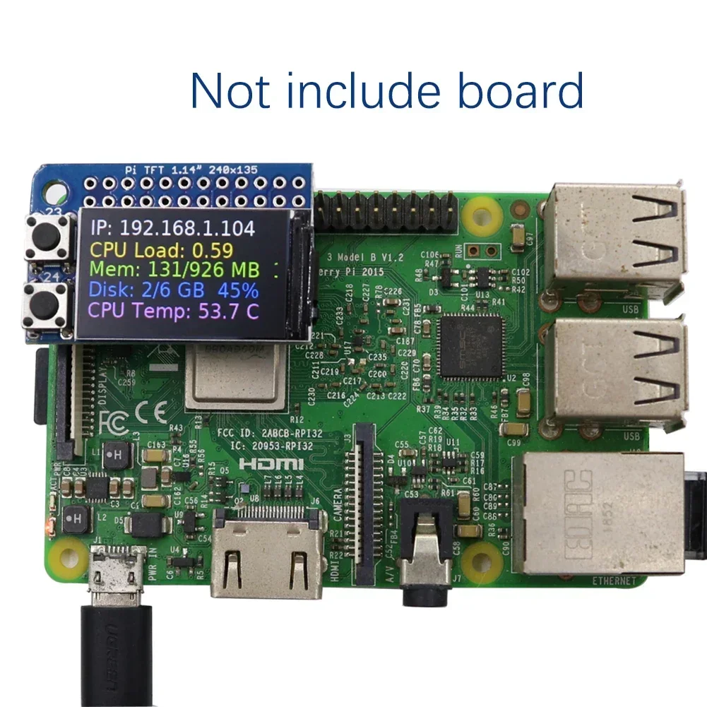 Mini pift 1.14 "polegadas 248*135 ips tft spi st7789 3.3v alto contraste para raspberry pi 4/3b +/zero & 65k cores