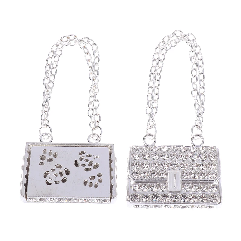 Miniatuur metalen ketting pop handtas speelgoed; Kinderspeelset poppenhuis boodschappentas