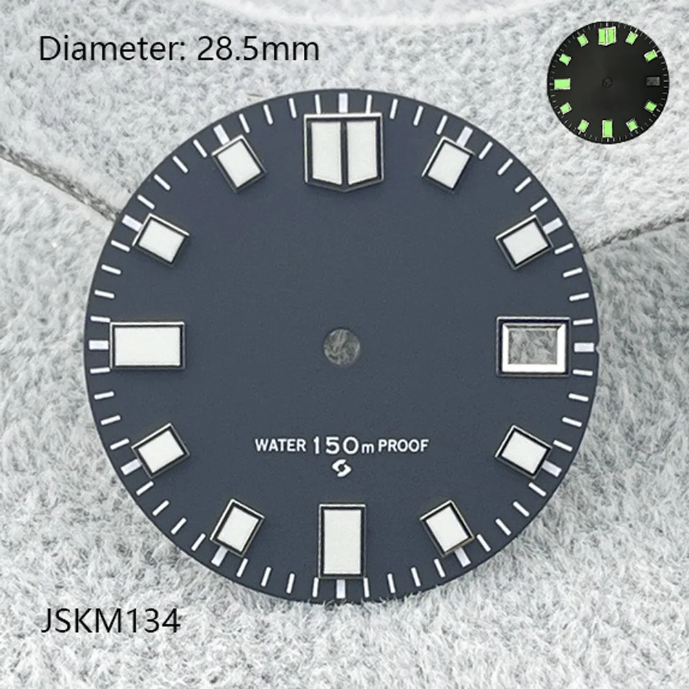 28.5mm Blue Green Black Sterile Customized Logo Dial Green Glowing Sterile Dial Improved NH Dial 35 Dial Watch Replacement Parts