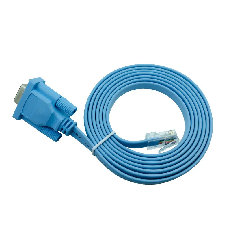 For Cisco Console Cable RJ45 Ethernet to Rs232 DB9 COM Port Serial Female Routers Network Adapter Cable Blue 1.8m 8P8C Converter