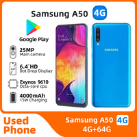 Samsung  Galaxy A50 4G  SmartPhone Exynos 9610  4G RAM 64G ROM  6.4inch 4000mAh 25MP Cameras Android  Used Phone