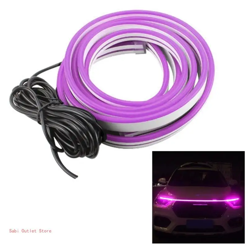 Tira luz Led Flexible para capó coche, luz circulación diurna impermeable, lámpara LED DIY