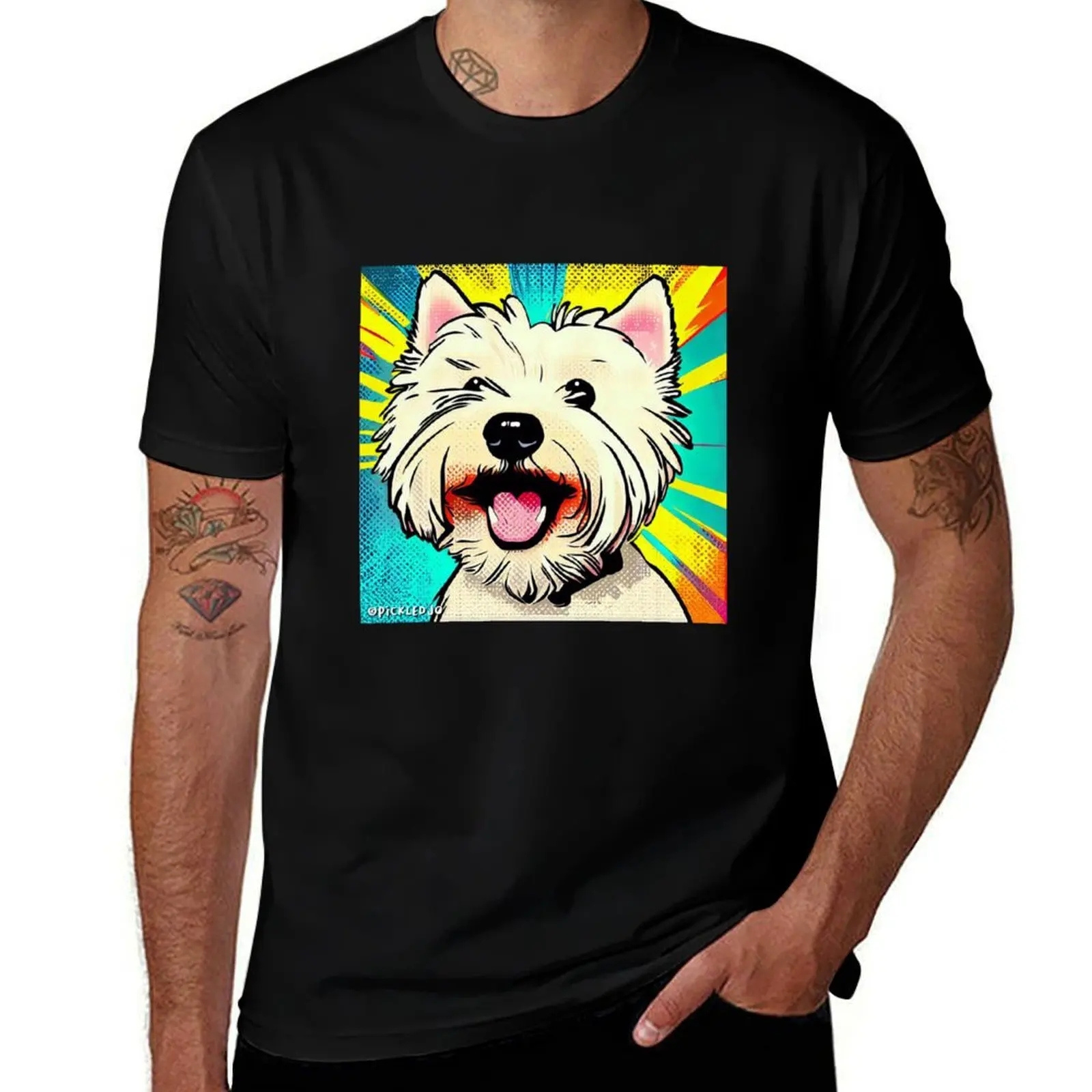 

Happy Westie Pop Art T-Shirt anime t shirts for man man t shirt cotton